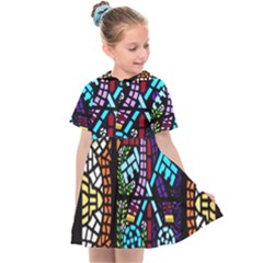 Mosaic Window Rosette Church Glass Kids  Sailor Dress by Pakrebo