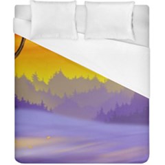 Vector Illustration Winter Sunset Duvet Cover (california King Size) by Pakrebo