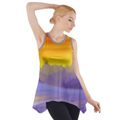 Vector Illustration Winter Sunset Side Drop Tank Tunic by Pakrebo