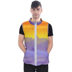 Vector Illustration Winter Sunset Men s Puffer Vest by Pakrebo