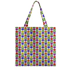 Flowers Colors Colorful Flowering Zipper Grocery Tote Bag by Pakrebo