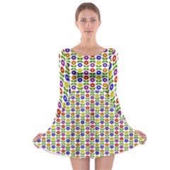 Flowers Colors Colorful Flowering Long Sleeve Skater Dress by Pakrebo