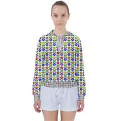 Flowers Colors Colorful Flowering Women s Tie Up Sweat by Pakrebo