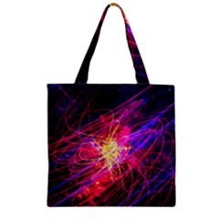 Abstract Cosmos Space Particle Zipper Grocery Tote Bag by Pakrebo