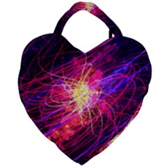 Abstract Cosmos Space Particle Giant Heart Shaped Tote by Pakrebo