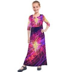 Abstract Cosmos Space Particle Kids  Quarter Sleeve Maxi Dress by Pakrebo