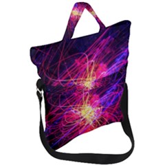 Abstract Cosmos Space Particle Fold Over Handle Tote Bag by Pakrebo