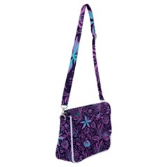 Stamping Pattern Leaves Drawing Shoulder Bag With Back Zipper