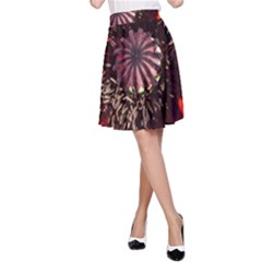 Ornamental Poppies Half Rosette Plant A-line Skirt by Pakrebo