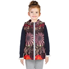 Ornamental Poppies Half Rosette Plant Kids  Hooded Puffer Vest