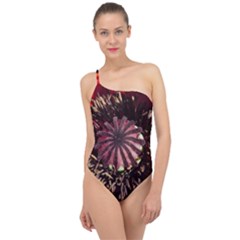 Ornamental Poppies Half Rosette Plant Classic One Shoulder Swimsuit by Pakrebo