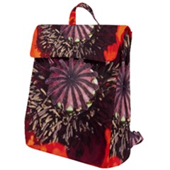 Ornamental Poppies Half Rosette Plant Flap Top Backpack