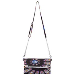 Rosette Stained Glass Window Church Mini Crossbody Handbag by Pakrebo