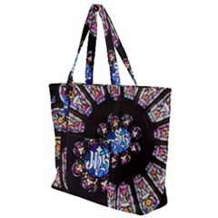 Rosette Stained Glass Window Church Zip Up Canvas Bag