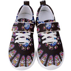 Rosette Stained Glass Window Church Women s Velcro Strap Shoes by Pakrebo