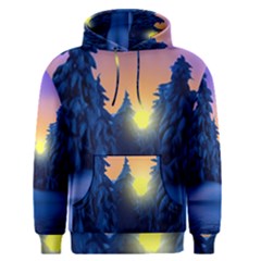 Illustration Vector Winter Sunset Men s Pullover Hoodie by Pakrebo