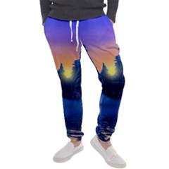 Illustration Vector Winter Sunset Men s Jogger Sweatpants by Pakrebo