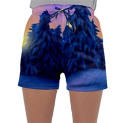 Illustration Vector Winter Sunset Sleepwear Shorts