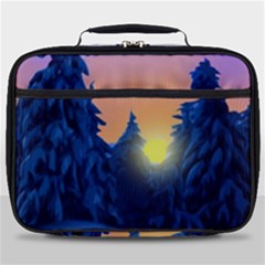 Illustration Vector Winter Sunset Full Print Lunch Bag