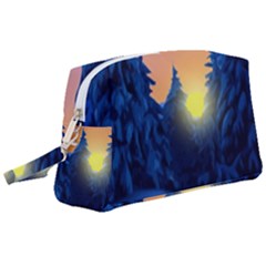 Illustration Vector Winter Sunset Wristlet Pouch Bag (large) by Pakrebo