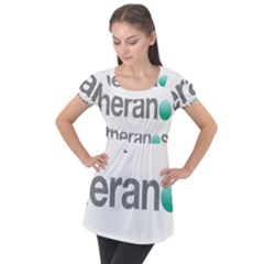 Theranos Logo Puff Sleeve Tunic Top by milliahood