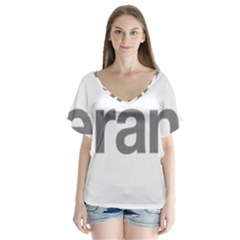 Theranos Logo V-neck Flutter Sleeve Top