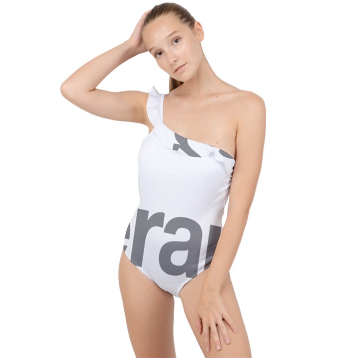 Theranos Logo Frilly One Shoulder Swimsuit