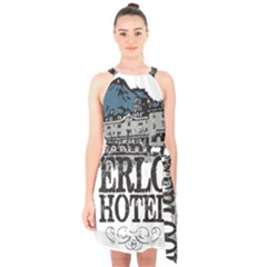 The Overlook Hotel Merch Halter Collar Waist Tie Chiffon Dress