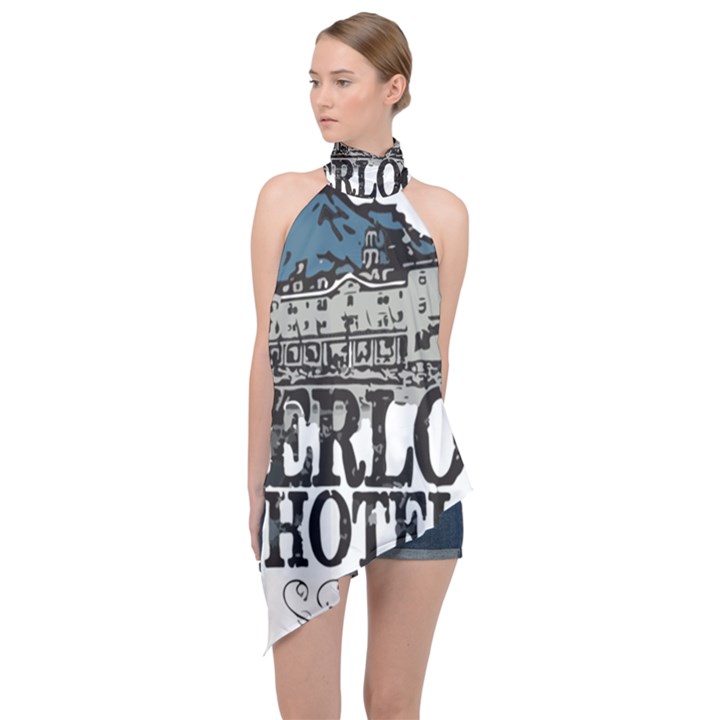 The Overlook Hotel Merch Halter Asymmetric Satin Top