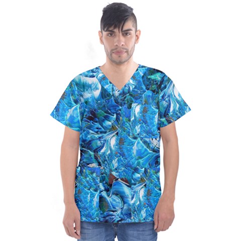 Tropic Men s V-neck Scrub Top by WILLBIRDWELL