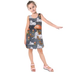 Cute Little Fairy With Unicorn, Pattern Design Kids  Sleeveless Dress by FantasyWorld7