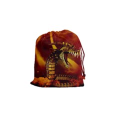 Awesome Dinosaur, Konda In The Night Drawstring Pouch (small) by FantasyWorld7