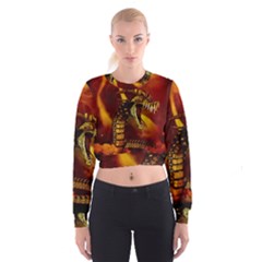 Awesome Dinosaur, Konda In The Night Cropped Sweatshirt by FantasyWorld7