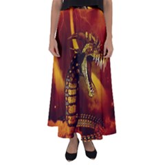 Awesome Dinosaur, Konda In The Night Flared Maxi Skirt by FantasyWorld7