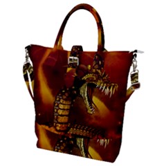 Awesome Dinosaur, Konda In The Night Buckle Top Tote Bag by FantasyWorld7