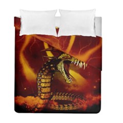 Awesome Dinosaur, Konda In The Night Duvet Cover Double Side (full/ Double Size) by FantasyWorld7