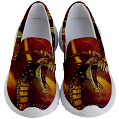 Awesome Dinosaur, Konda In The Night Kids  Lightweight Slip Ons by FantasyWorld7