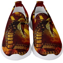 Awesome Dinosaur, Konda In The Night Kids  Slip On Sneakers by FantasyWorld7