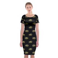 Dragon Head Motif Pattern Design Classic Short Sleeve Midi Dress by dflcprintsclothing