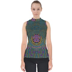 The  Only Way To Freedom And Dignity Ornate Mock Neck Shell Top by pepitasart