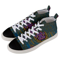 The  Only Way To Freedom And Dignity Ornate Men s Mid-top Canvas Sneakers by pepitasart