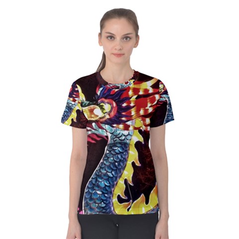 Dragon Lights Main Dragon Women s Cotton Tee by Riverwoman