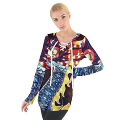 Dragon Lights Main Dragon Tie Up Tee by Riverwoman