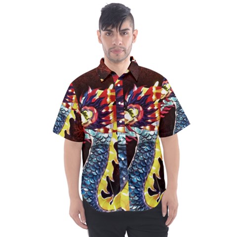 Dragon Lights Main Dragon Men s Short Sleeve Shirt by Riverwoman