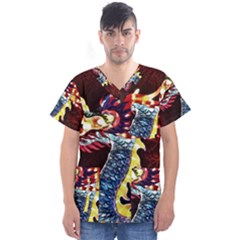 Dragon Lights Main Dragon Men s V-neck Scrub Top