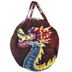 Dragon Lights Main Dragon Giant Round Zipper Tote by Riverwoman