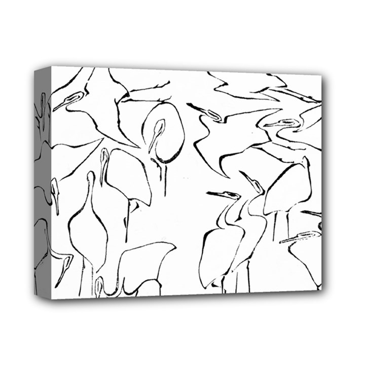 Katsushika Hokusai, Egrets from quick lessons in simplified drawing Deluxe Canvas 14  x 11  (Stretched)