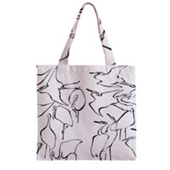 Katsushika Hokusai, Egrets From Quick Lessons In Simplified Drawing Zipper Grocery Tote Bag by Valentinaart