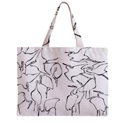 Katsushika Hokusai, Egrets From Quick Lessons In Simplified Drawing Zipper Mini Tote Bag by Valentinaart