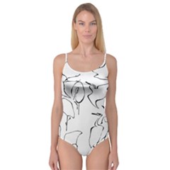 Katsushika Hokusai, Egrets From Quick Lessons In Simplified Drawing Camisole Leotard  by Valentinaart